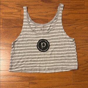 Gray Striped Women's Crop Top